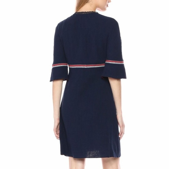 Ella Moon 3/4 Juliette Sleeve Dress Navy/Coral - Picture 4 of 4